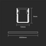 Profil Bandă LED cu Dispersor Aplicat 2000x7.8x9mm