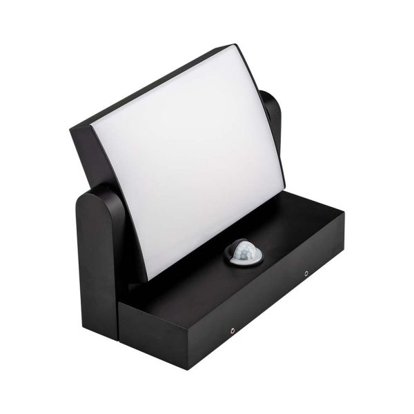 17W LED Lumină de Perete cu Senzor Corp Negru 3000K IP65