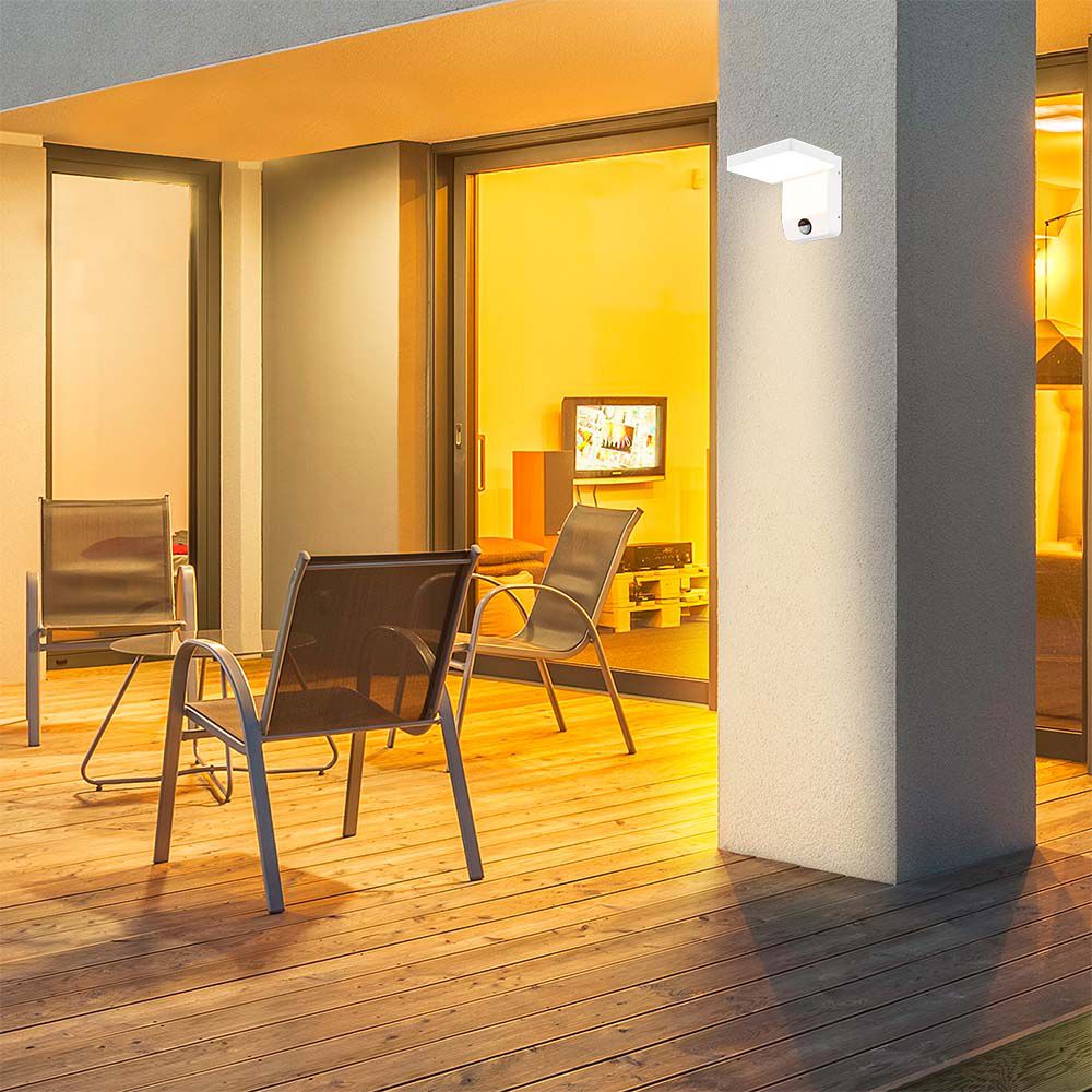 2946-2 17W LED Lumină de Perete cu Senzor Corp Alb Pătrat 3000K IP65 - Image 1