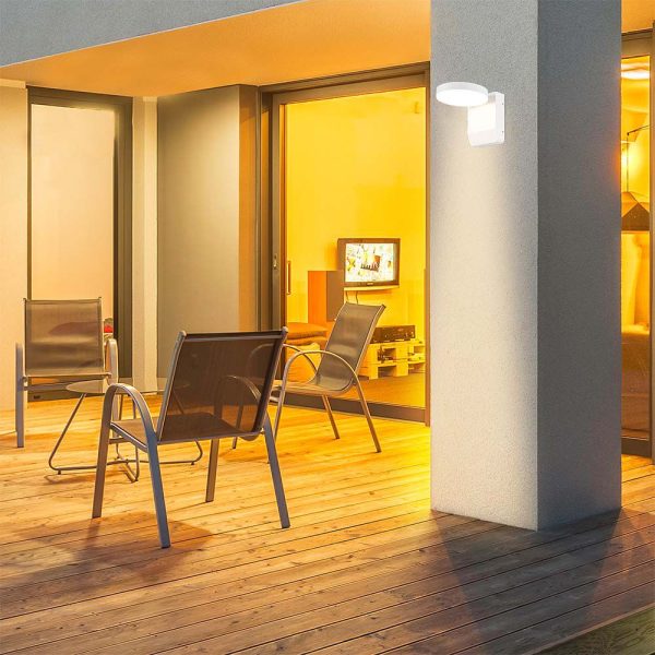 17W LED Lumină de Perete Corp Alb Rotund 3000K IP65