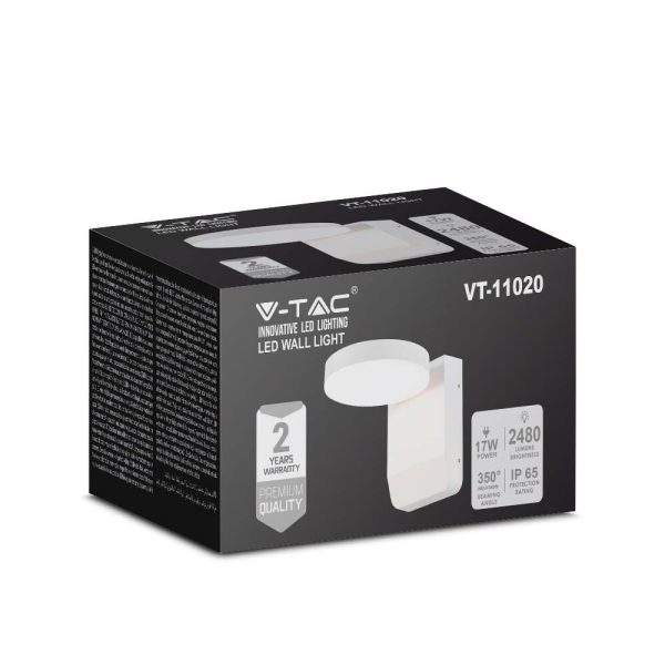 17W LED Lumină de Perete Corp Alb Rotund 4000K IP65