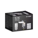 17W LED Lumină de Perete cu Senzor Corp Negru Rotund 4000K IP65