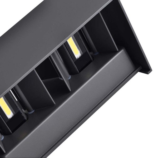 24W LED Lumină de Perete Corp Negru 3000K IP65