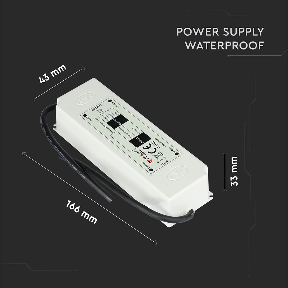 3252-2 Sursă LED din Plastic Slim 60W IP67 12V - Image 1