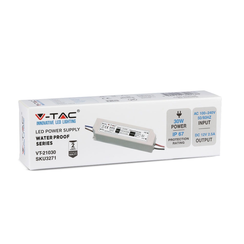 3271-2 Sursă Alimentare LED din Plastic Slim 30W 12V IP67 - Image 1