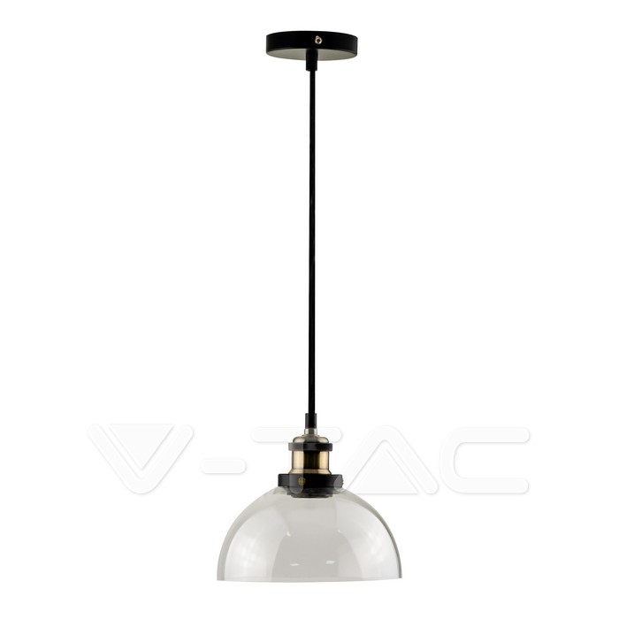 37372 Pendul Vintage din Sticlă Transparent Jumătate Rotund Ф200 - Image 1