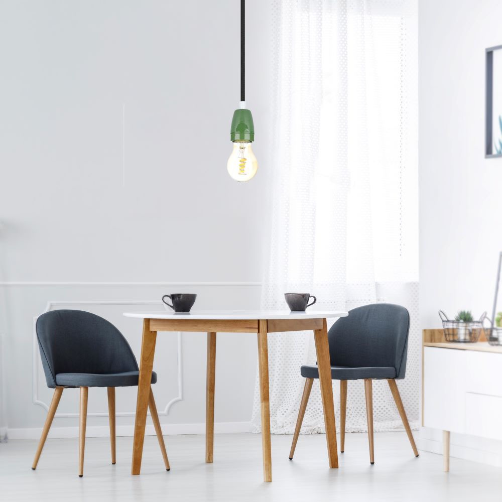3797-2 Suport pentru Lampă din Porțelan Verde - Image 1