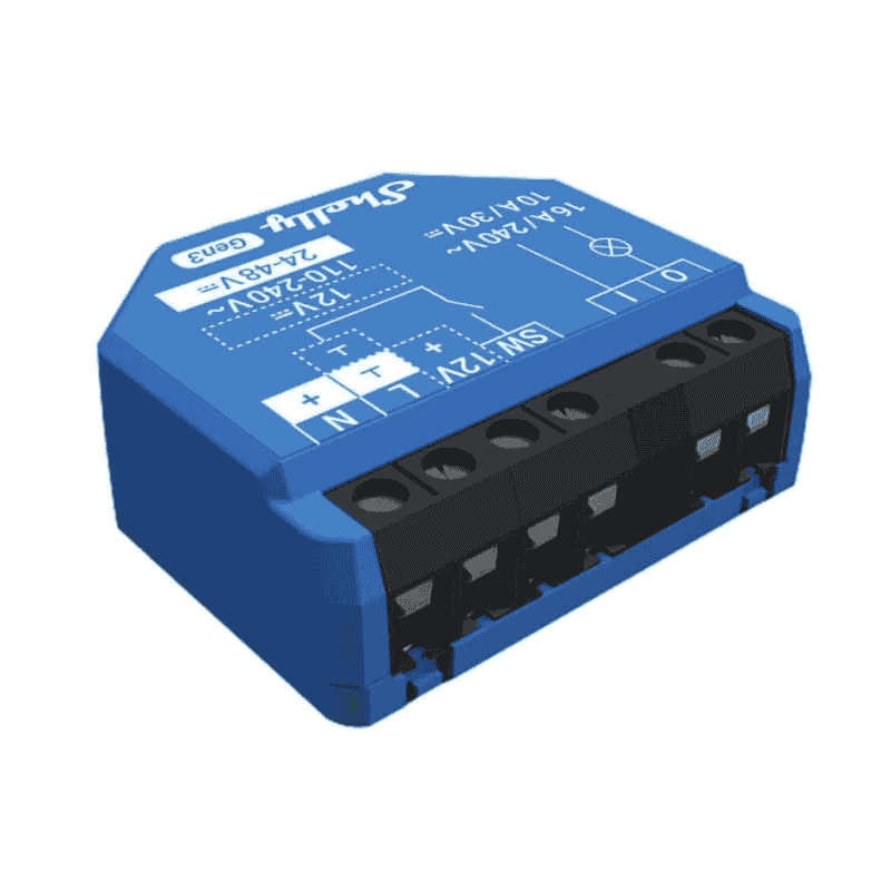3800235261767 Shelly 1 Gen3, Releu Smart Wi-Fi cu Contact Uscat, 16A - Image 1