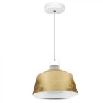 Pendulă LED 7W (Acrilic) Abajur auriu Ø250 Lumină caldă