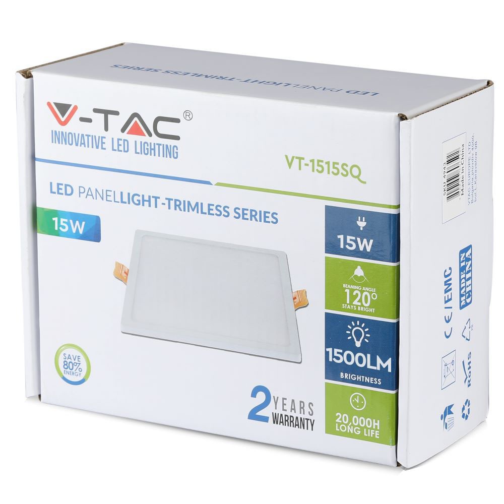4948-3 15W Panou LED Trimless Pătrat, Alb rece - Image 1
