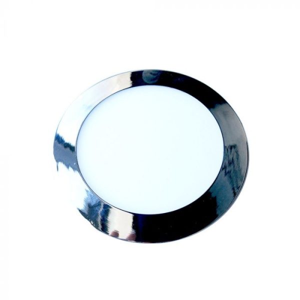 24W Panou LED Subţire Crom Rotund Alb natural