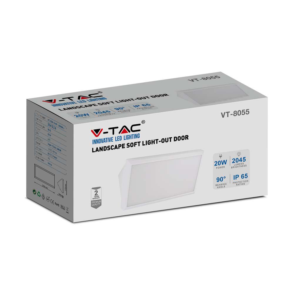 6817-3 20W LED Lumină pentru Fațadă Soft Light-Large 4000K Corp Alb IP65 - Image 1