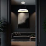 48W LED Designer Light Suspendat Negru Dimabil  Alb 3000K