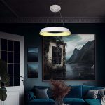 48W LED Designer Light Suspendat Negru Dimabil  Alb 4000K