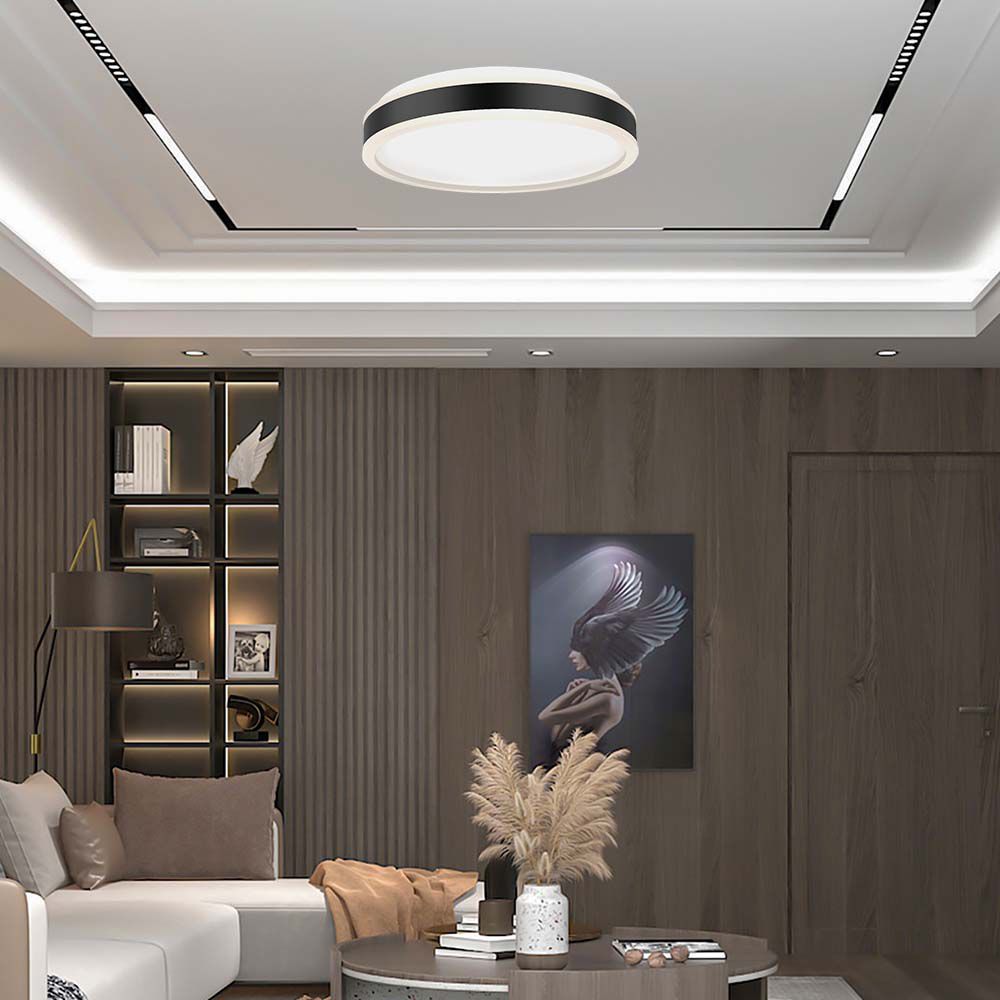 6908-2 38W LED Designer Plafonieră Rotundă Neagră 4000K - Image 1