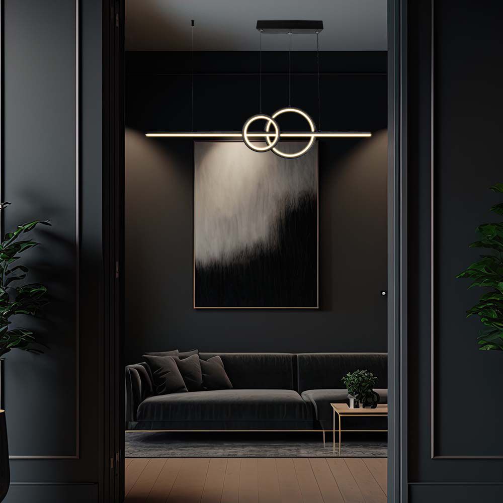 6935-2 17W LED Designer Light Suspendat 3 in 1 Negru - Image 1