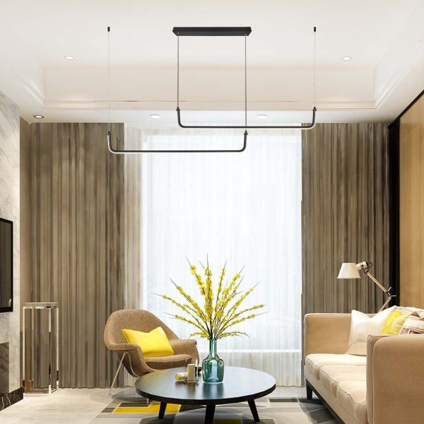24W LED Designer Light Suspendat Negru 4000K