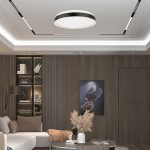 18W LED Designer Plafonieră Rotundă Neagră 4000K