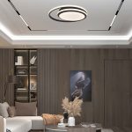 24W LED Designer Plafonieră Neagră Dublă Rotundă 4000K