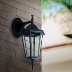 Lampa de gradina, prindere perete, E27 Negru mat