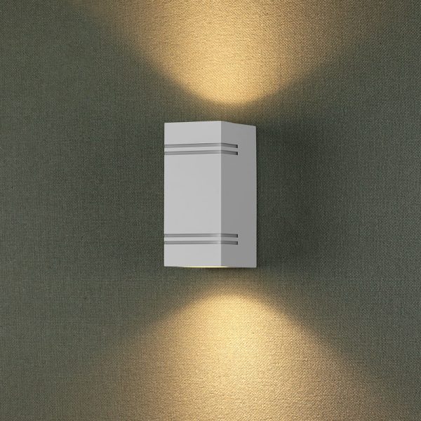 Lampă de perete pătrată Corp alb iluminare IP44