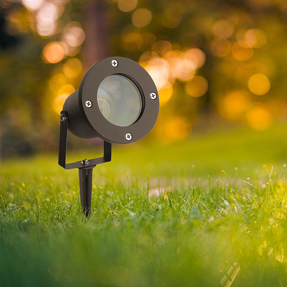 7571-2 Garden Spike Aluminu cu Suport GU10 Corp Negru IP65 - Image 1