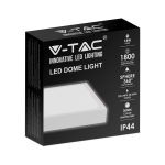 18W Plafonieră LED Pătrată Ramă Albă 6500K IP44