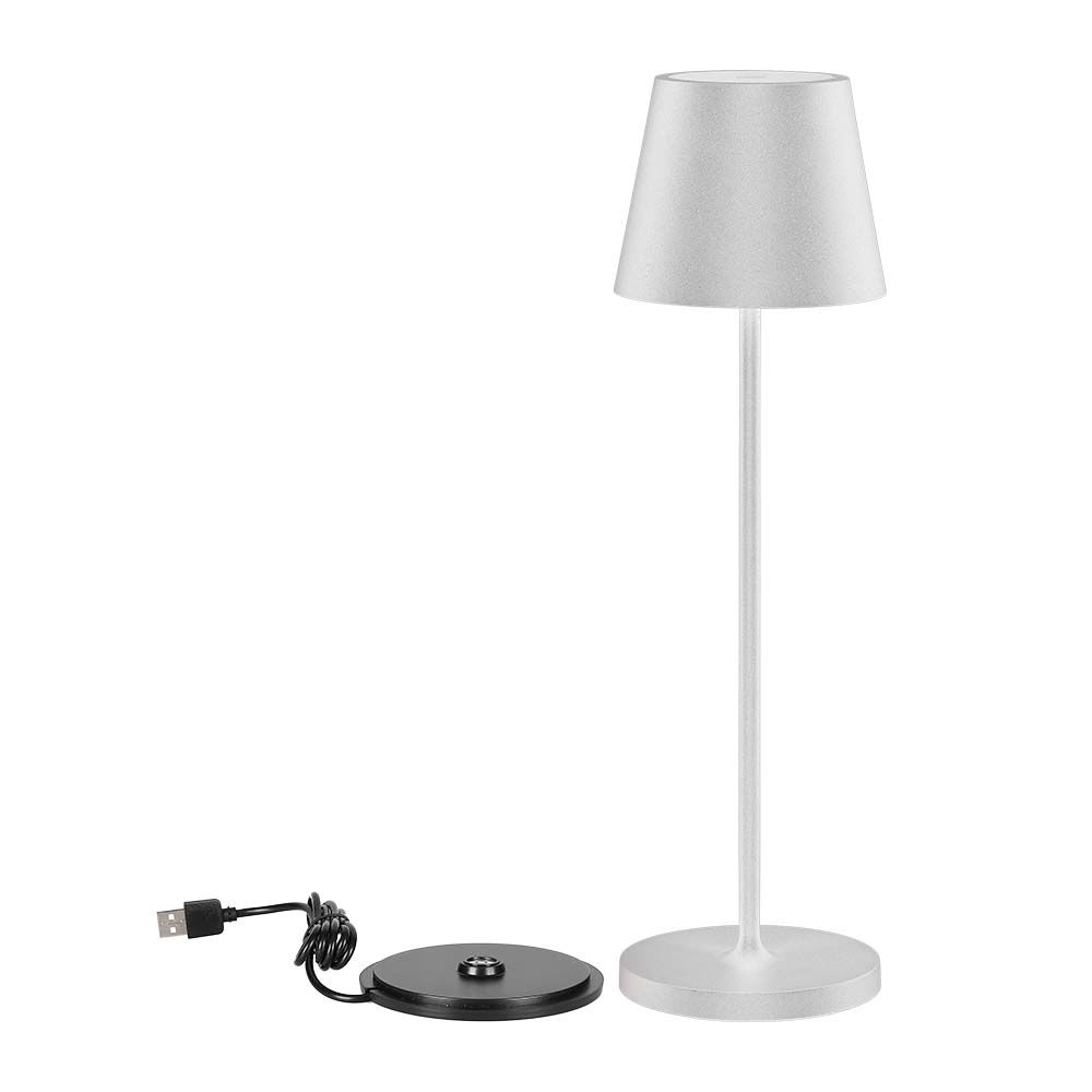 7651-2 2W Lampă de Masă LED (Baterie 4400mA) IP54 Corp Alb 3000K - Image 1