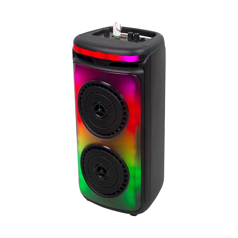 7676-2 400W Boxă Reîncărcabilă cu 1 Microfon cu Fir Control RF și Mâner 2x6.5 inch - Image 1