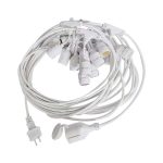 Ghirlandă LED cu Stecher EU & Wp E27 IP44 Corp Alb