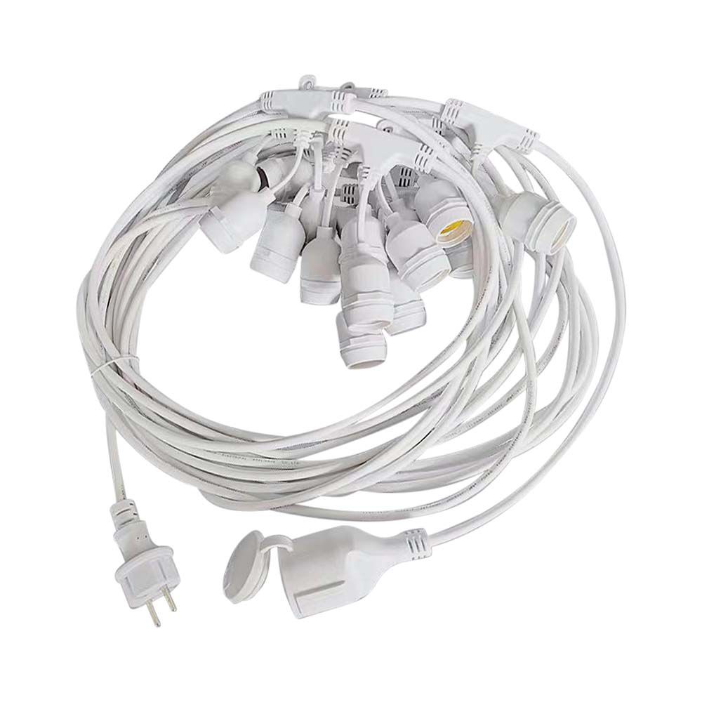 7699-2 Ghirlandă LED cu Stecher EU & Wp E27 IP44 Corp Alb - Image 1