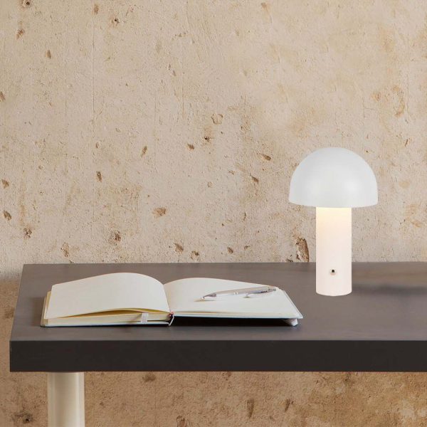 Lampă de Masă LED Baterie 1800mAh 150x250 3in1 Corp Alb