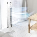 55W LED Ventilator Turn Înălțime 36 Inch Alb
