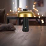 3W LED Lampă de Masă Reîncărcabilă Baterie 1800mAh Auriu + Negru