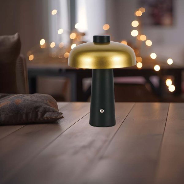 3W LED Lampă de Masă Reîncărcabilă Baterie 1800mAh Auriu + Negru