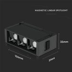 Spot Linear LED Magnetic 3 x1W SMD Negru IP20 24V 4000K