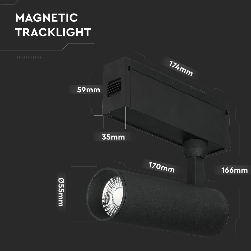7967-3 Proiector pe Șină LED Magnetic 15W IP20 24V Black 4000K - Image 1
