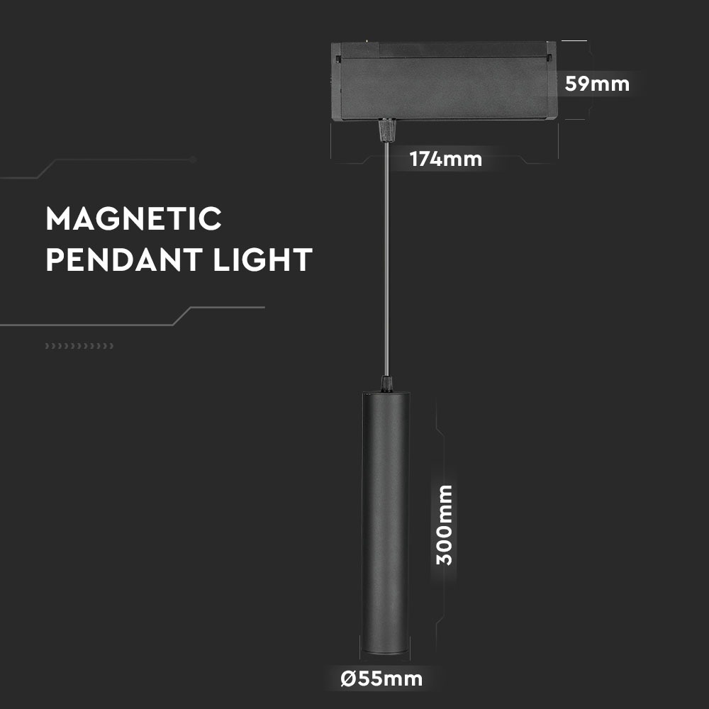 7969-3 Pendul LED 15W Magnetic Negru IP20 24V 4000K - Image 1