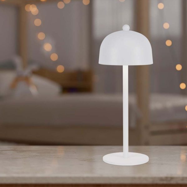 Lampă de Masă LED Baterie 1800mAh 115x300 3in1 Corp Alb