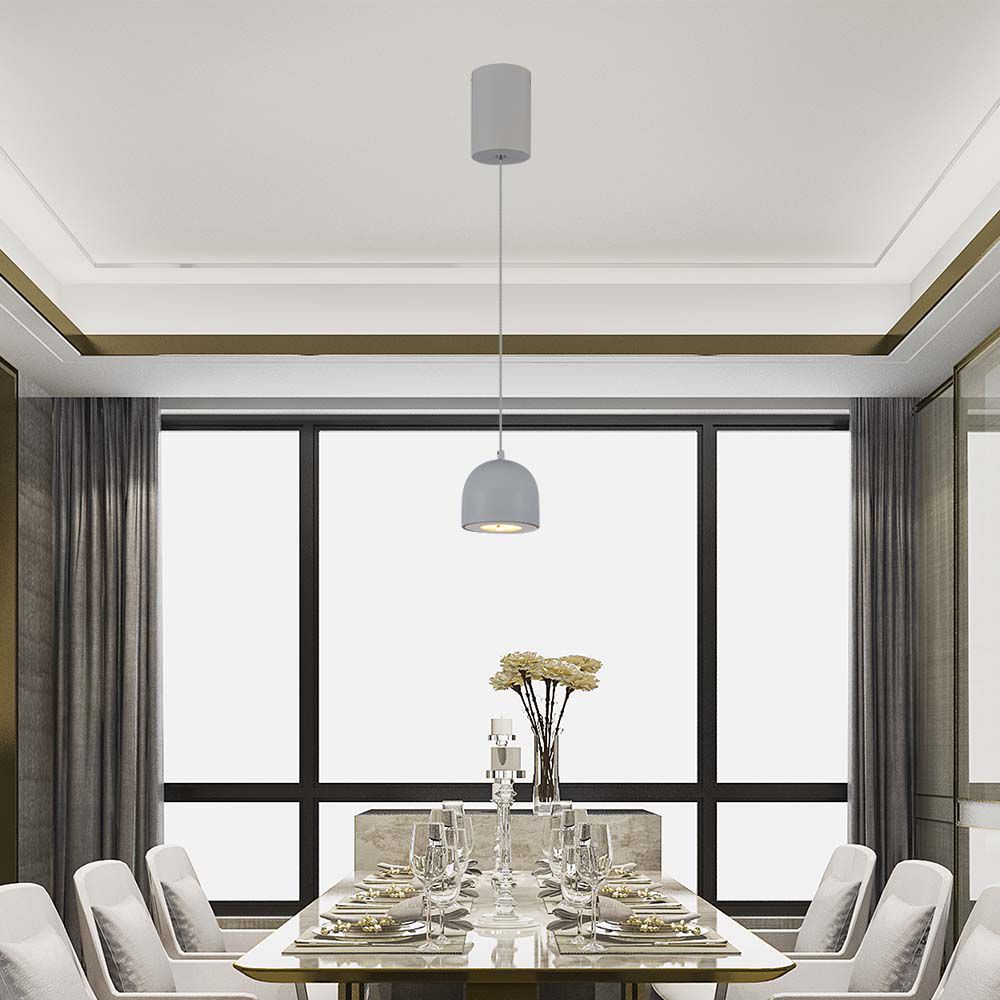 7992-2 8.5W LED Lampă Suspendată Φ100 Corp Gri 3000K - Image 1