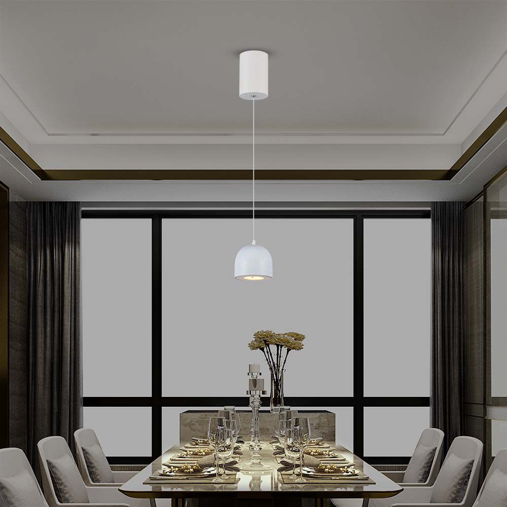 7995-2 8.5W LED Lampă Suspendată Φ100 Cablu Ajustabil Touch On/Of Corp Gri 3000K - Image 1