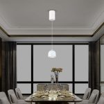 8.5W LED Lampă Suspendată Φ100 Cablu Ajustabil Touch On/Of Corp Alb 3000K