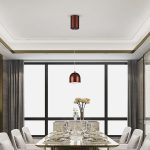 8.5W LED Lampă Suspendată Φ100 Cablu Ajustabil Touch On/Of Corp Maro 3000K