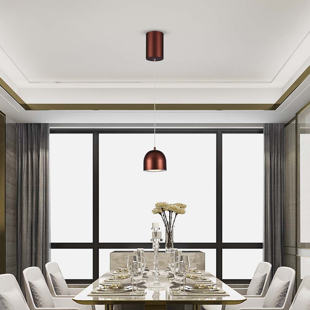 7997-2 8.5W LED Lampă Suspendată Φ100 Cablu Ajustabil Touch On/Of Corp Maro 3000K - Image 1
