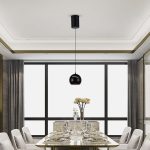 8.5W LED Lampă Suspendată Φ180 Corp Negru 3000K