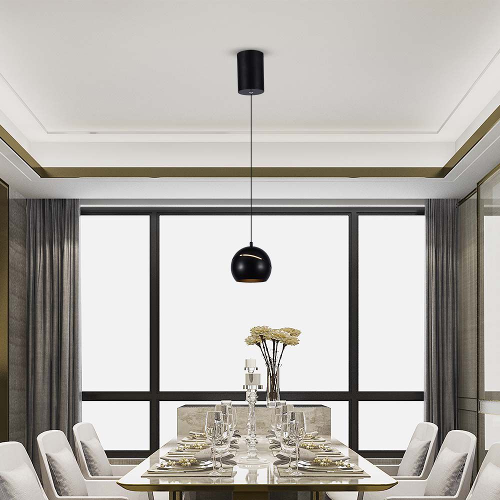 7998-2 8.5W LED Lampă Suspendată Φ180 Corp Negru 3000K - Image 1