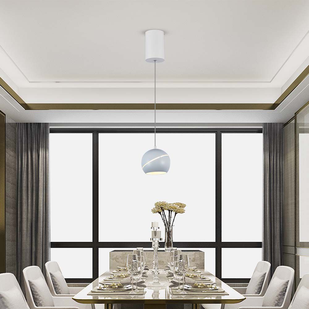 7999-2 8.5W LED Lampă Suspendată Φ180 Corp Alb 3000K - Image 1