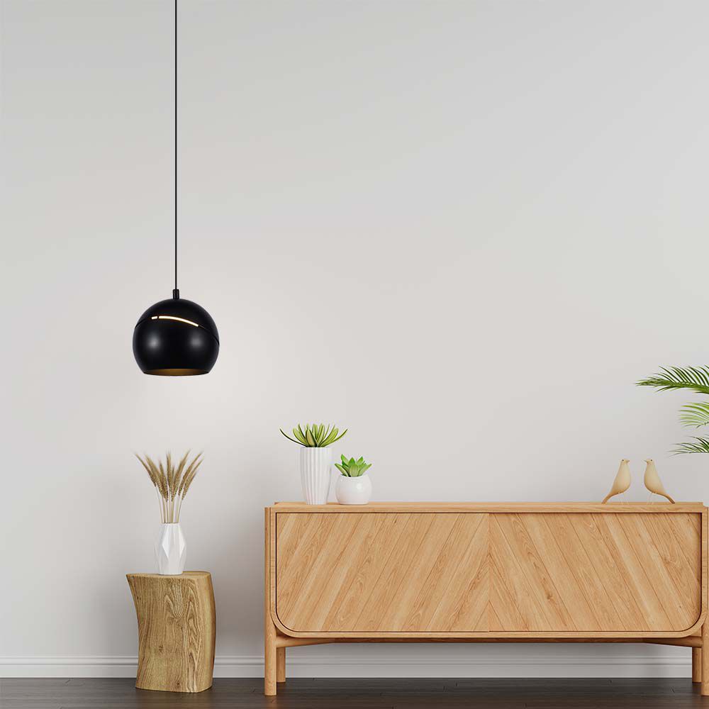 8001-2 8.5W LED Lampă Suspendată Φ180 Cablu Ajustabil Touch On/Of Corp Negru 3000K - Image 1