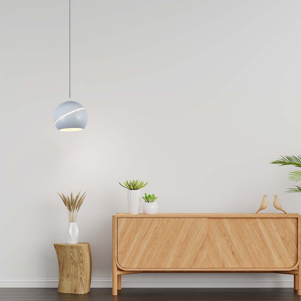 8002-2 8.5W LED Lampă Suspendată Φ180 Cablu Ajustabil Touch On/Of Corp Alb 3000K - Image 1