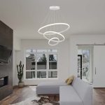 32W LED Lampă Decorativă Suspendată 600*400*200 Corp Alb 3000K